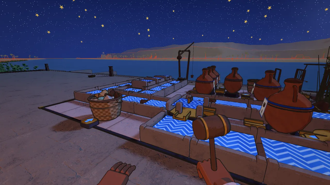 The same line at night under the stars